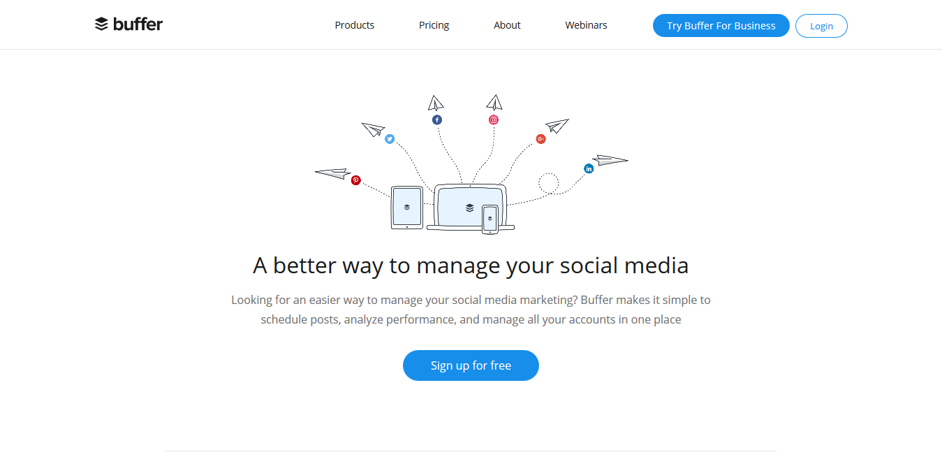 Il Meglio del Meglio in App Produttive: Ottieni di Più con le 5 Migliori App Produttive sul Mercato Screenshot 2018 09 16 Social Media Management Platform Buffer - Il Meglio del Meglio in App Produttive: Ottieni di Più con le 5 Migliori App Produttive sul Mercato